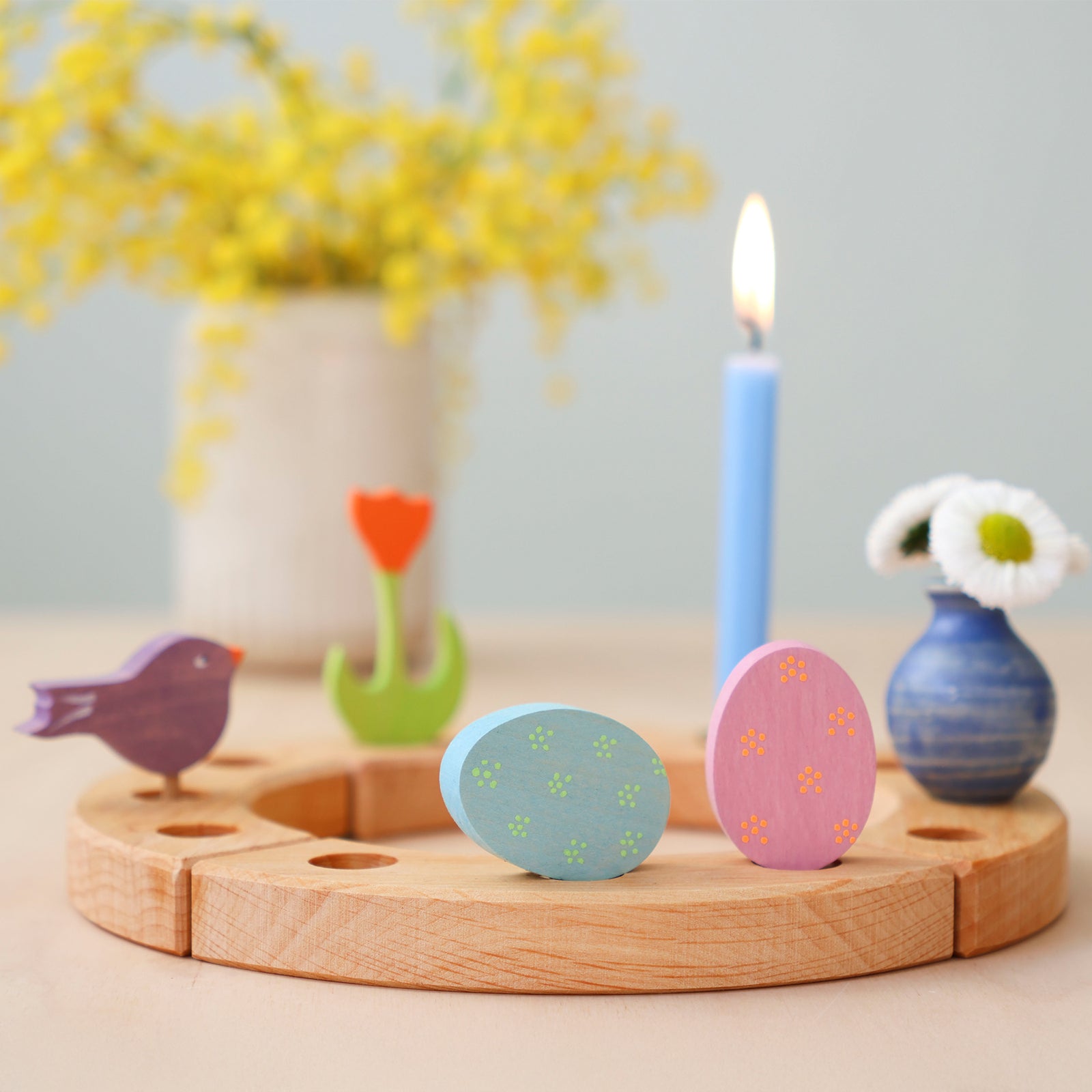 Grimm's Celebration Ring Figure - Easter Eggs Floral Duo | | Grimm's Spiel and Holz | Little Acorn to Mighty Oaks