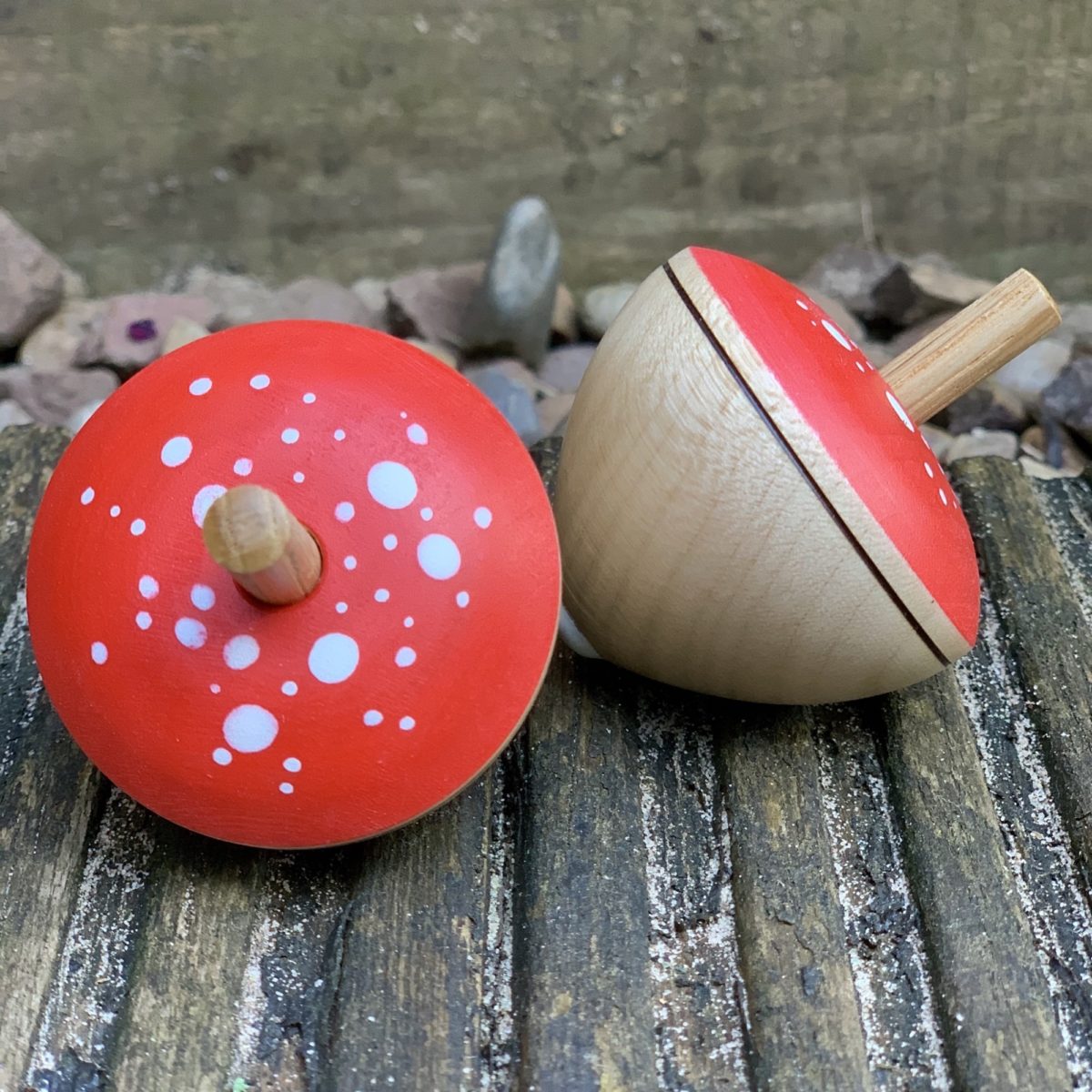 Mader 'Egg' Spinning Top - Toadstool | Toy | Mader Kreiselmanufaktur | Little Acorn to Mighty Oaks