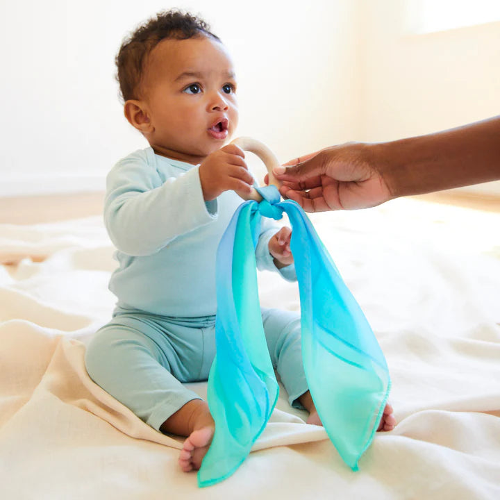 Sarah's Silks Silk and Wood Teether - Sea | | Sarah's Silks | Little Acorn to Mighty Oaks