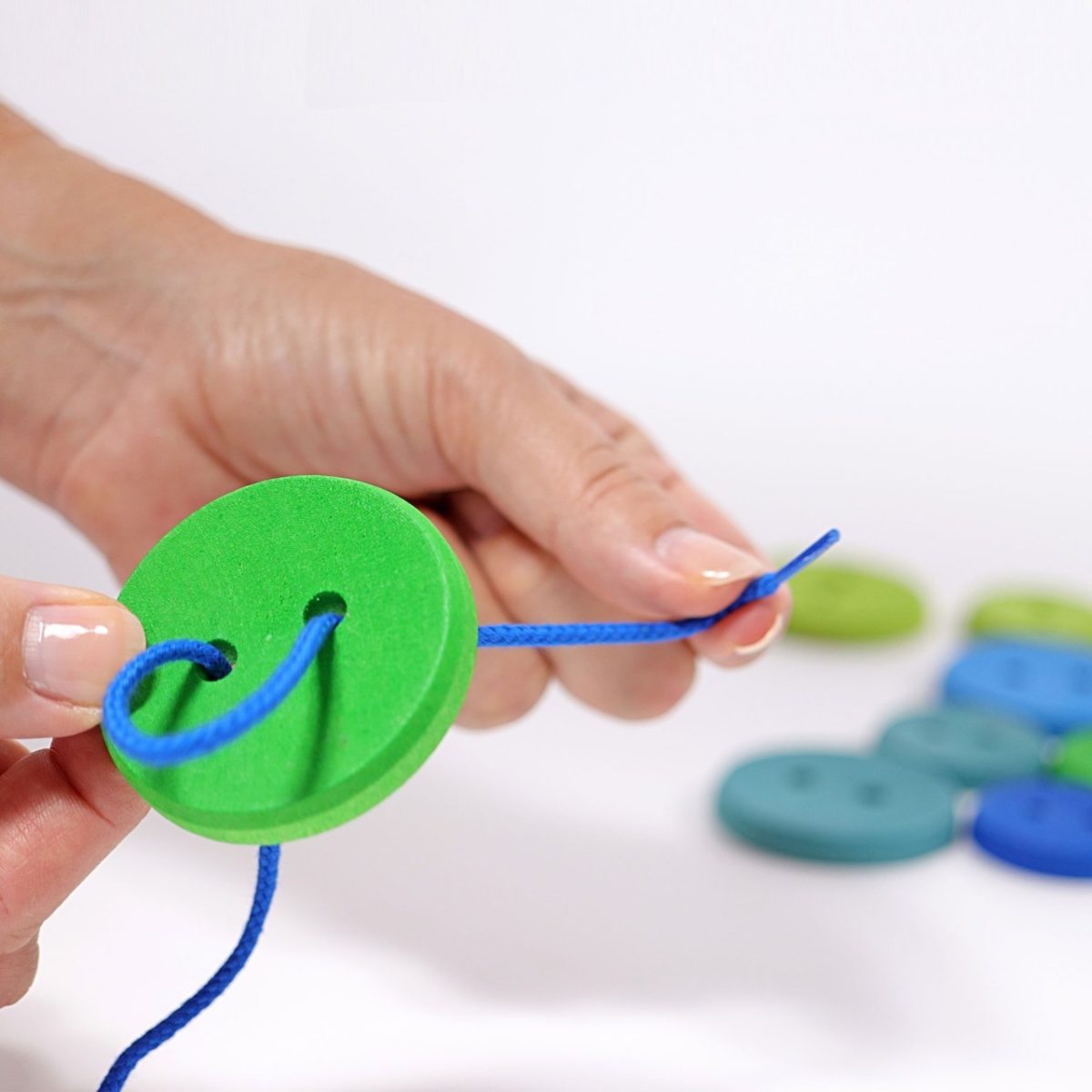 Grimm's Threading Game - Large Buttons | | Grimm's Spiel and Holz | Little Acorn to Mighty Oaks