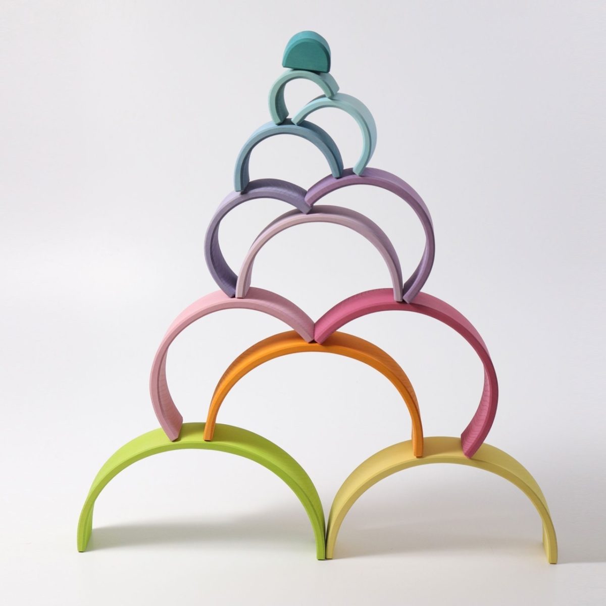 Grimm's 12 piece Rainbow - Pastel (2nd Quality) | | Grimm's Spiel and Holz | Little Acorn to Mighty Oaks
