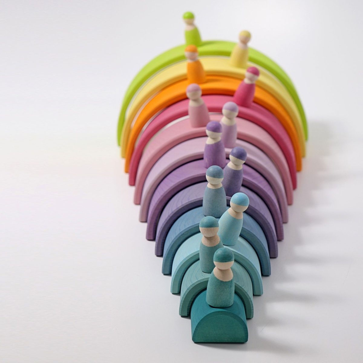 Grimm's 12 piece Rainbow - Pastel (2nd Quality) | | Grimm's Spiel and Holz | Little Acorn to Mighty Oaks
