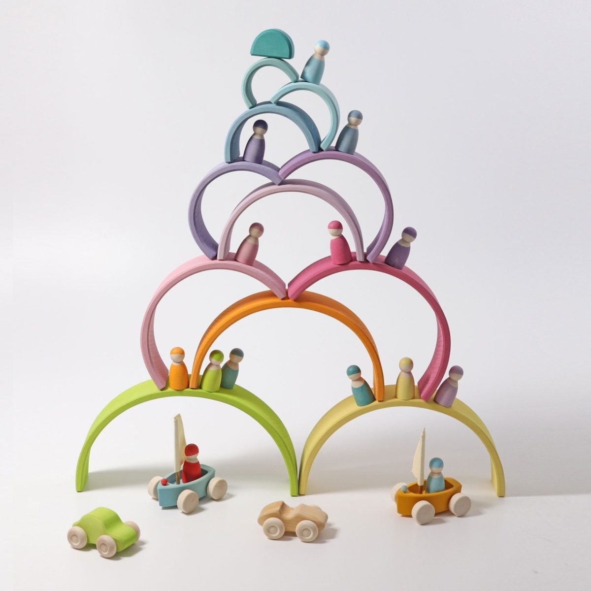 Grimm's 12 piece Rainbow - Pastel (2nd Quality) | | Grimm's Spiel and Holz | Little Acorn to Mighty Oaks