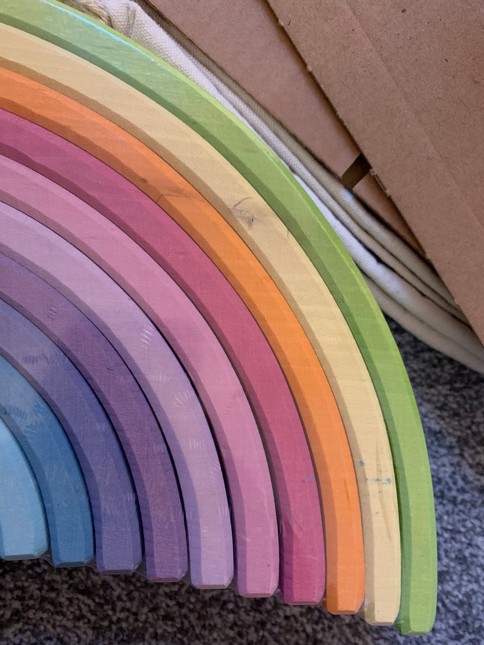 Grimm's 12 piece Rainbow - Pastel (2nd Quality) | | Grimm's Spiel and Holz | Little Acorn to Mighty Oaks