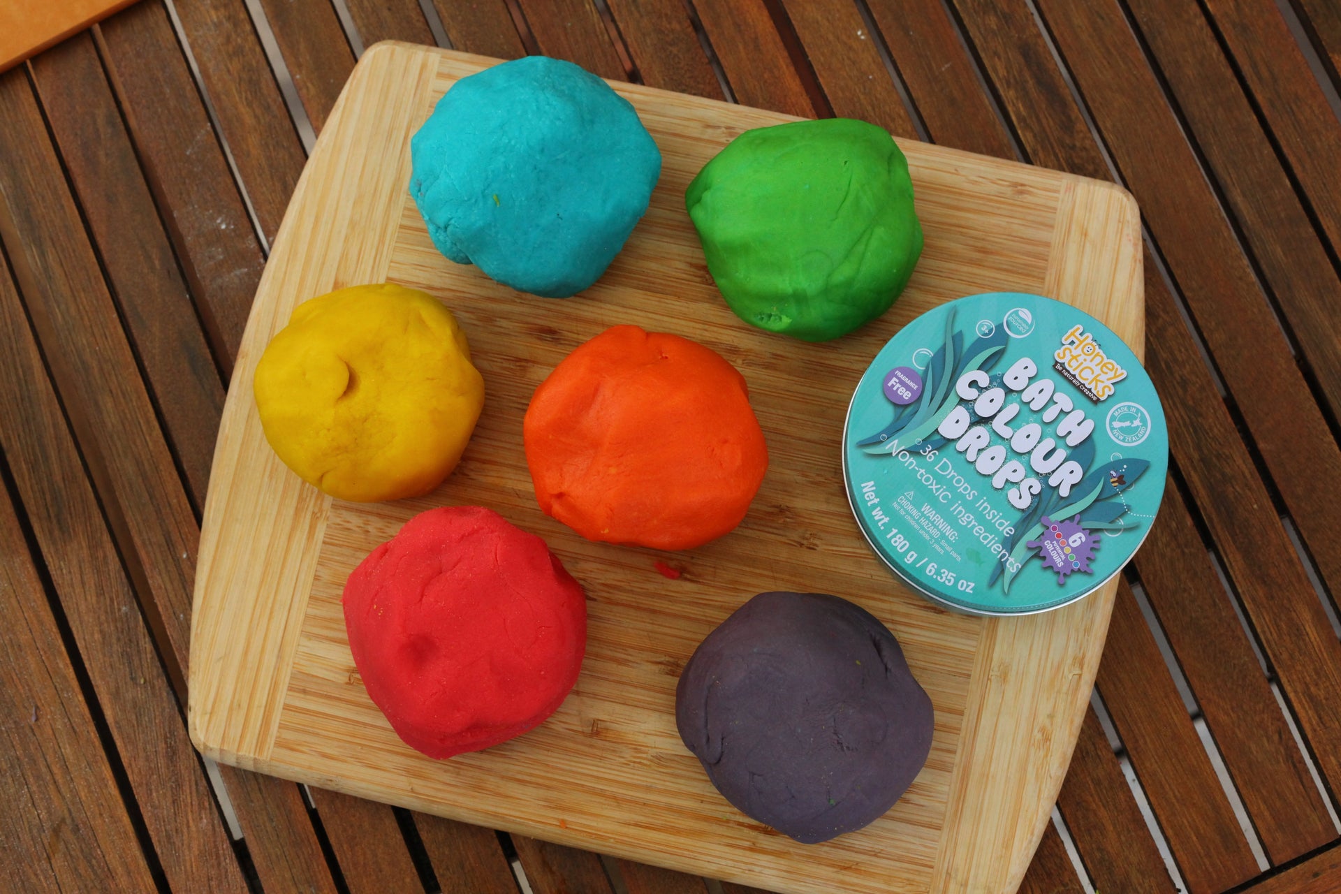 Homemade Playdough with Honey Sticks Bath Drops