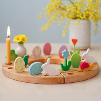 Grimm's Celebration Ring Figure - Easter Set Batik green | | Grimm's Spiel and Holz | Little Acorn to Mighty Oaks