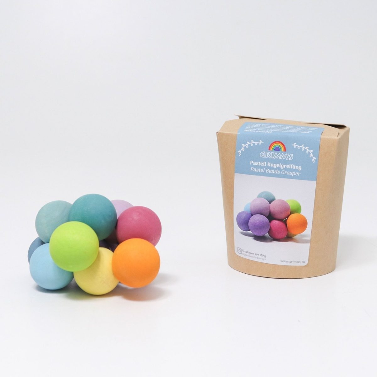 Grimm's Grasping Toy - Pastel Beads | | Grimm's Spiel and Holz | Little Acorn to Mighty Oaks