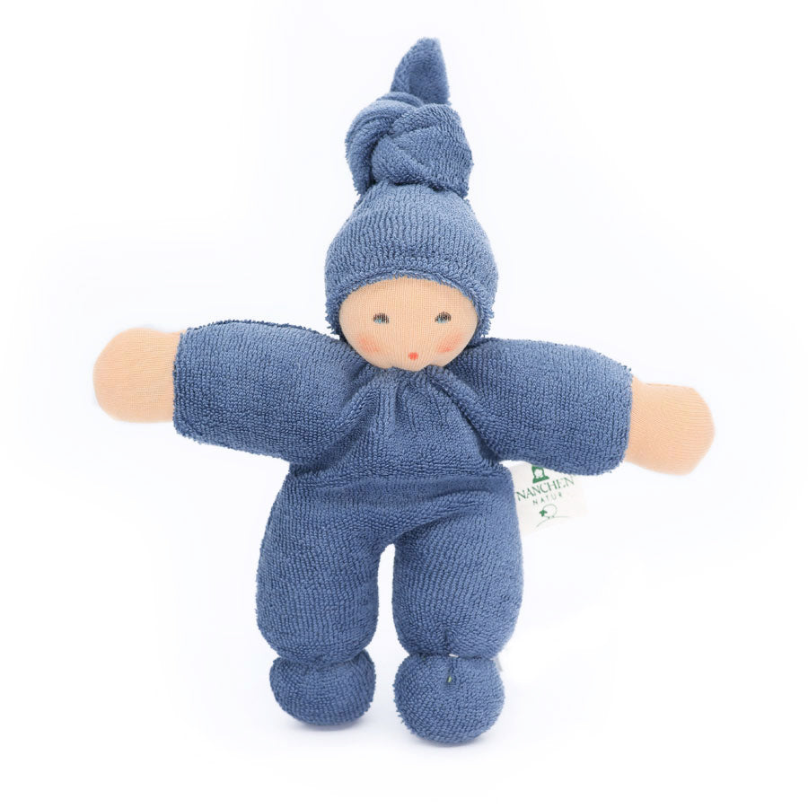 Nanchen Organic Waldorf Doll - Pimpel - Blue - 17cm | | Nanchen | Little Acorn to Mighty Oaks