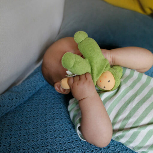 Nanchen Organic Waldorf Doll - Pimpel - Green - 17cm | | Nanchen | Little Acorn to Mighty Oaks