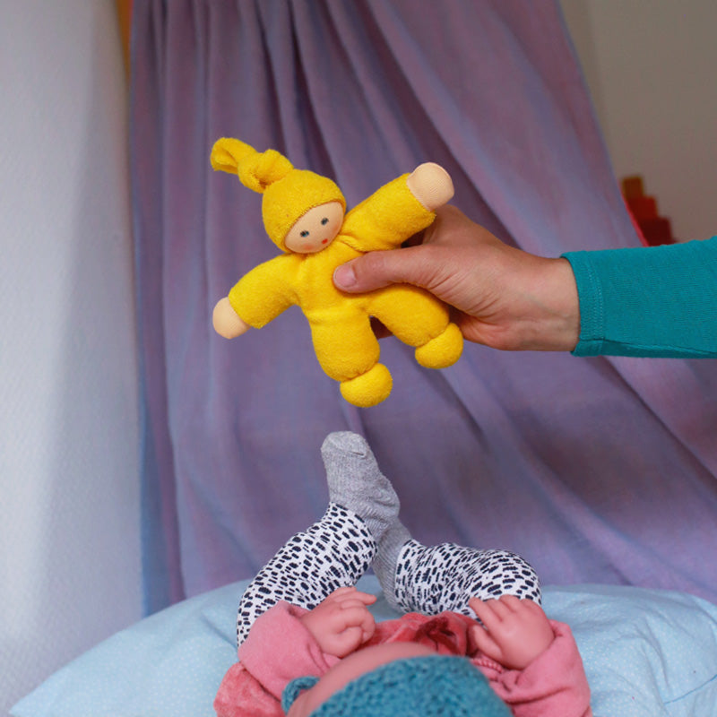 Nanchen Organic Waldorf Doll - Pimpel - Yellow - 17cm | | Nanchen | Little Acorn to Mighty Oaks
