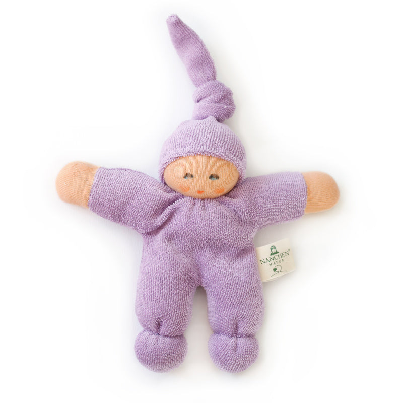 Nanchen Organic Waldorf Doll - Pimpel - Pastel Purple 17cm | | Nanchen | Little Acorn to Mighty Oaks