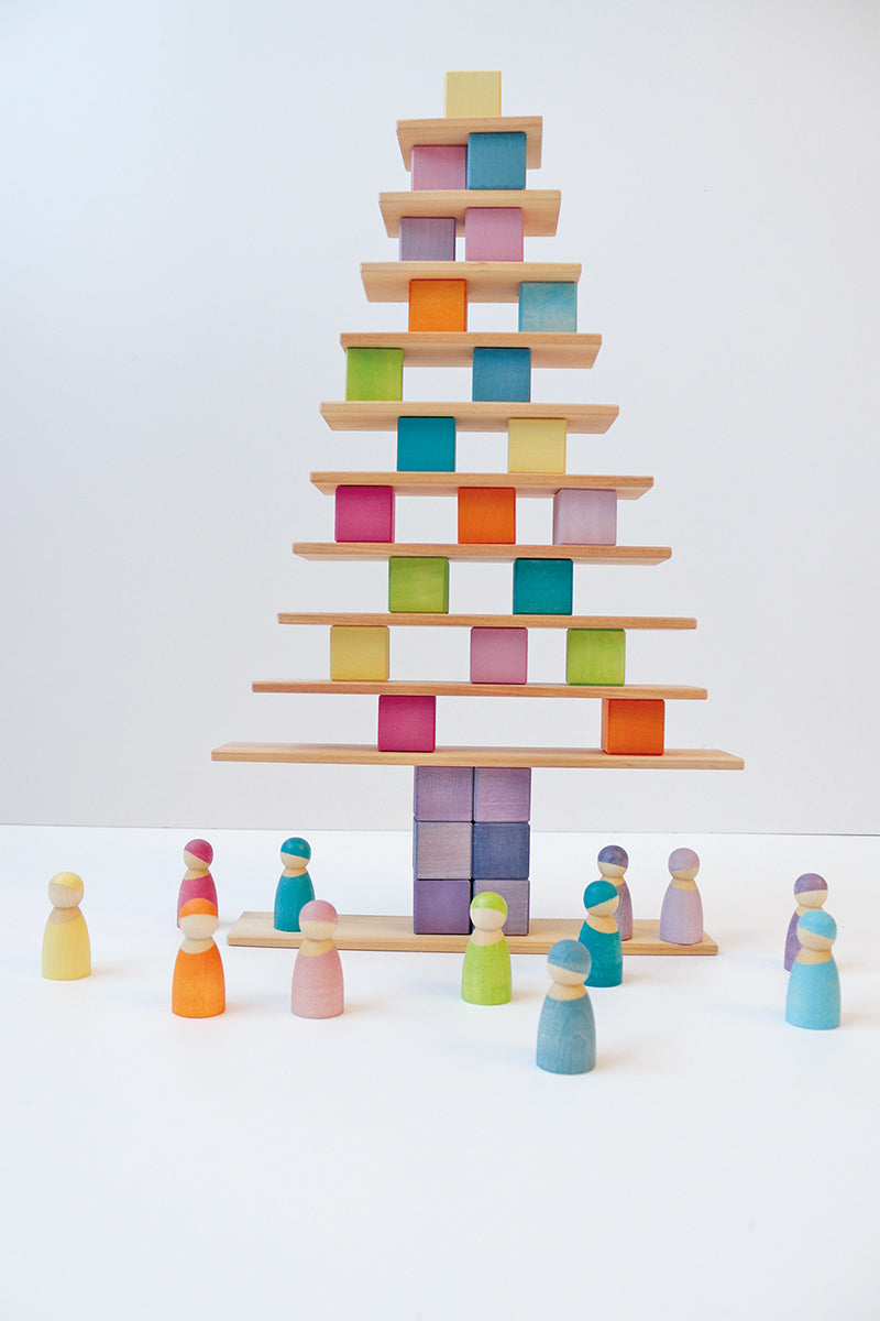 Grimm's 36 Building Blocks - Pastel Mosaic | | Grimm's Spiel and Holz | Little Acorn to Mighty Oaks