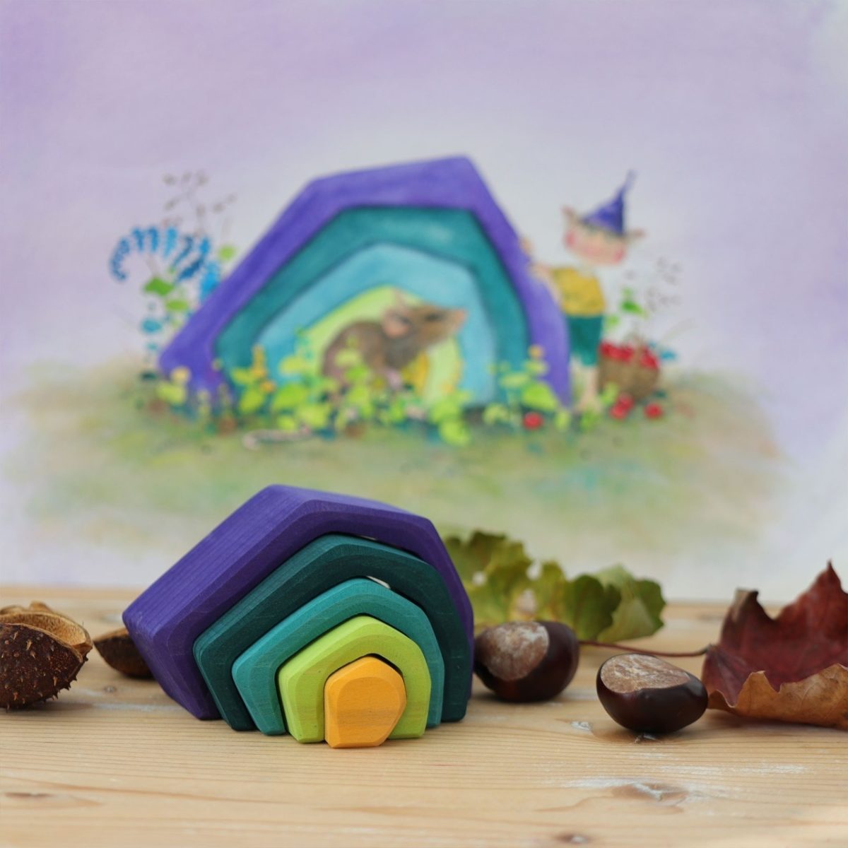 Grimm's Small Stacking Cave/Earth | | Grimm's Spiel and Holz | Little Acorn to Mighty Oaks