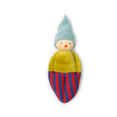 Nanchen Organic Waldorf Doll - Clown Rattle Red and Blue Striped - 17cm
