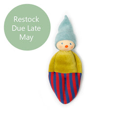 Nanchen Organic Waldorf Doll - Clown Rattle Red and Blue Striped - 17cm