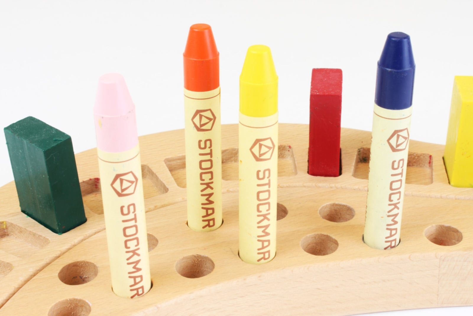 Mercurius Wooden Holder for Wax Stick and Wax Block Crayons | | Stockmar | Little Acorn to Mighty Oaks