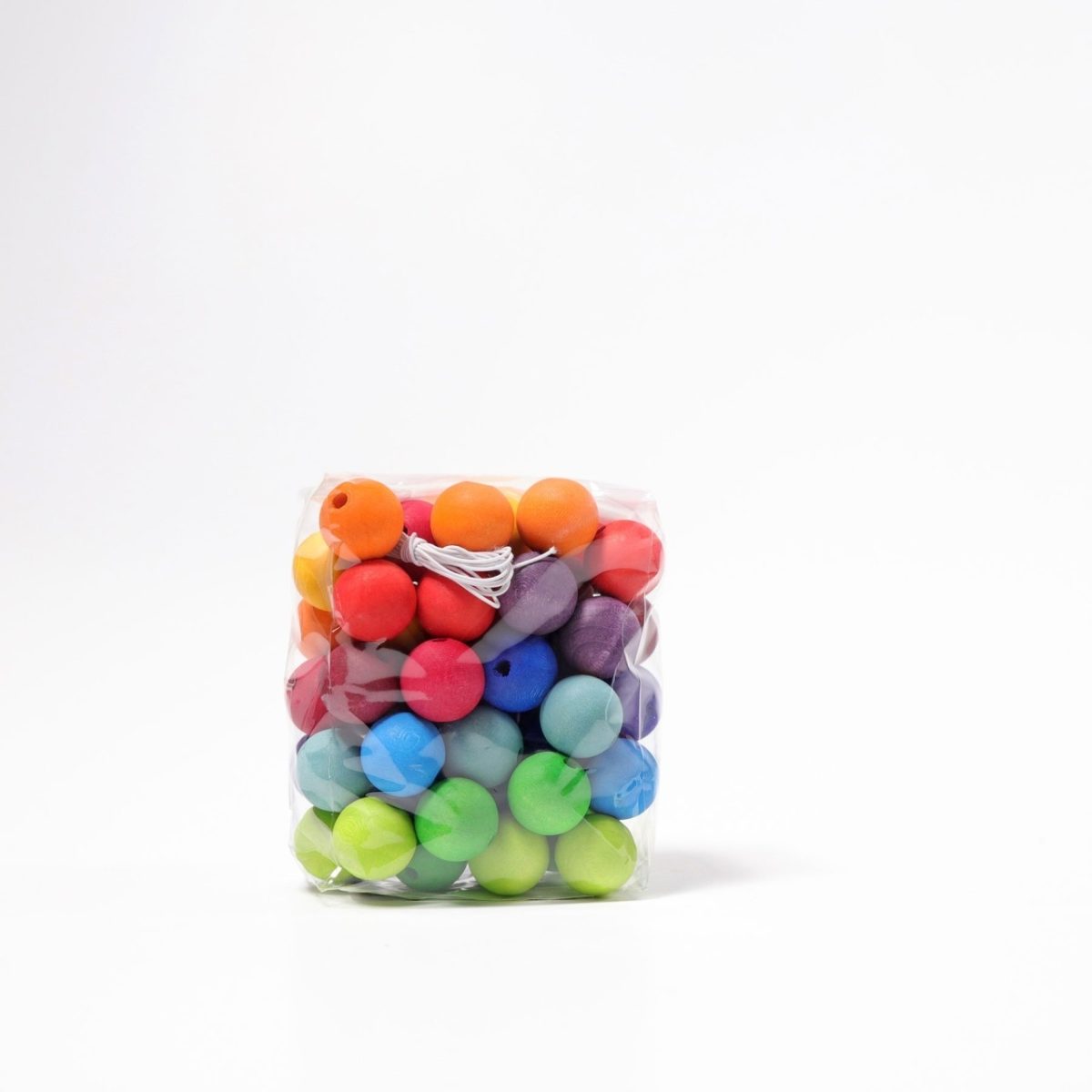 Grimm's 20mm Wooden Rainbow Beads - 60 pack | | Grimm's Spiel and Holz | Little Acorn to Mighty Oaks