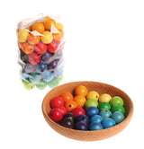 Grimm's 20mm Wooden Rainbow Beads - 60 pack | | Grimm's Spiel and Holz | Little Acorn to Mighty Oaks
