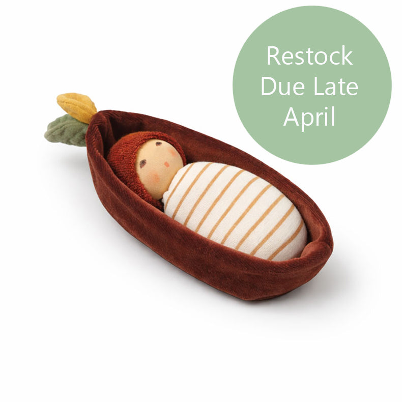 Nanchen Organic Waldorf Oak Baby in Bark Bed - 16cm | | Nanchen | Little Acorn to Mighty Oaks