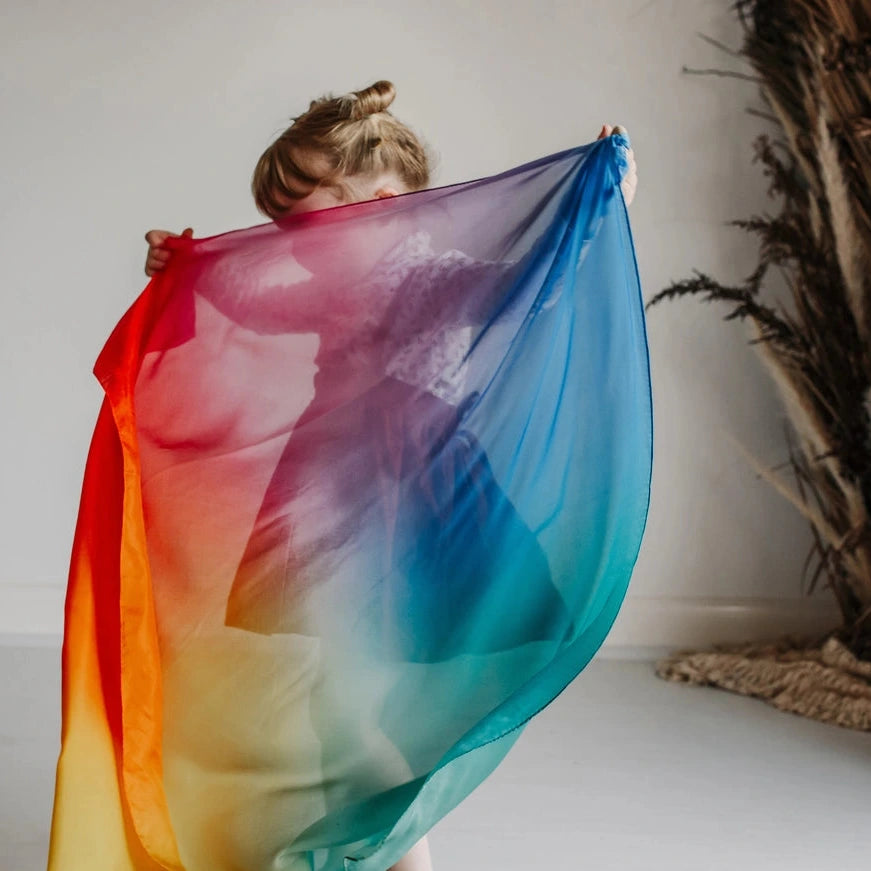 Play Silkies Rainbow Playsilk - 35 x 35 inch | | Play Silkies | Little Acorn to Mighty Oaks