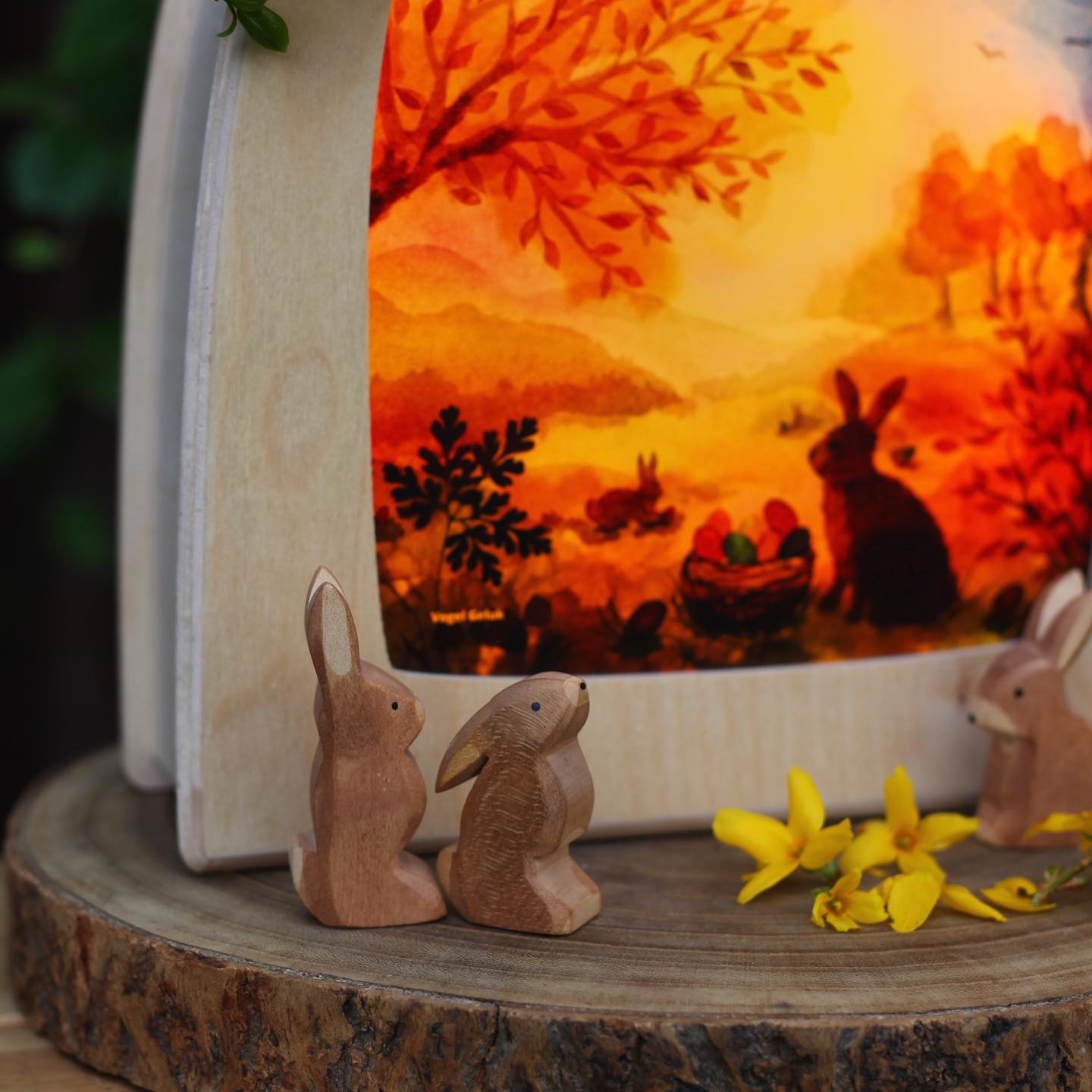 Toverlux lamp featuring an Easter themed silhouette for Ostara celebrations