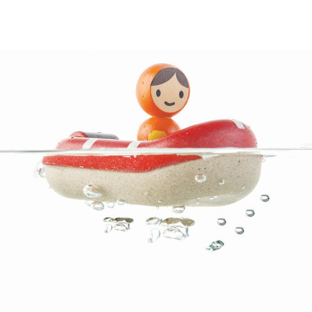 Plan Toys Rubberwood Coast Guard Boat | | Plan Toys | Little Acorn to Mighty Oaks