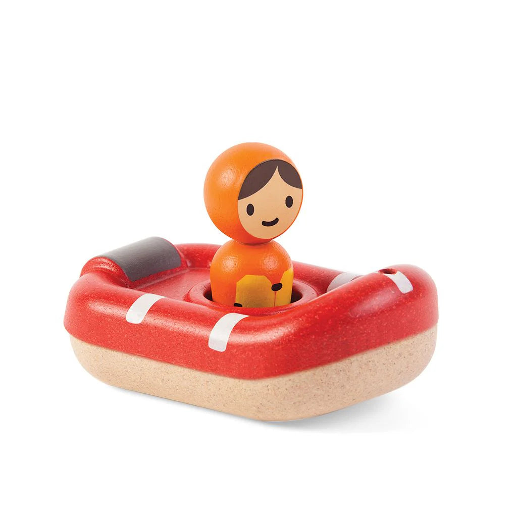 Plan Toys Rubberwood Coast Guard Boat | | Plan Toys | Little Acorn to Mighty Oaks