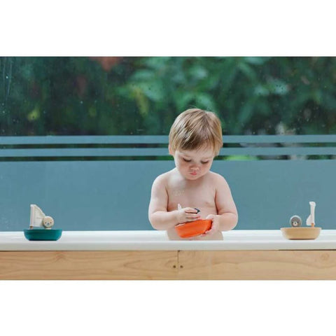 Plan Toys Rubberwood Sail Boat - Penguin