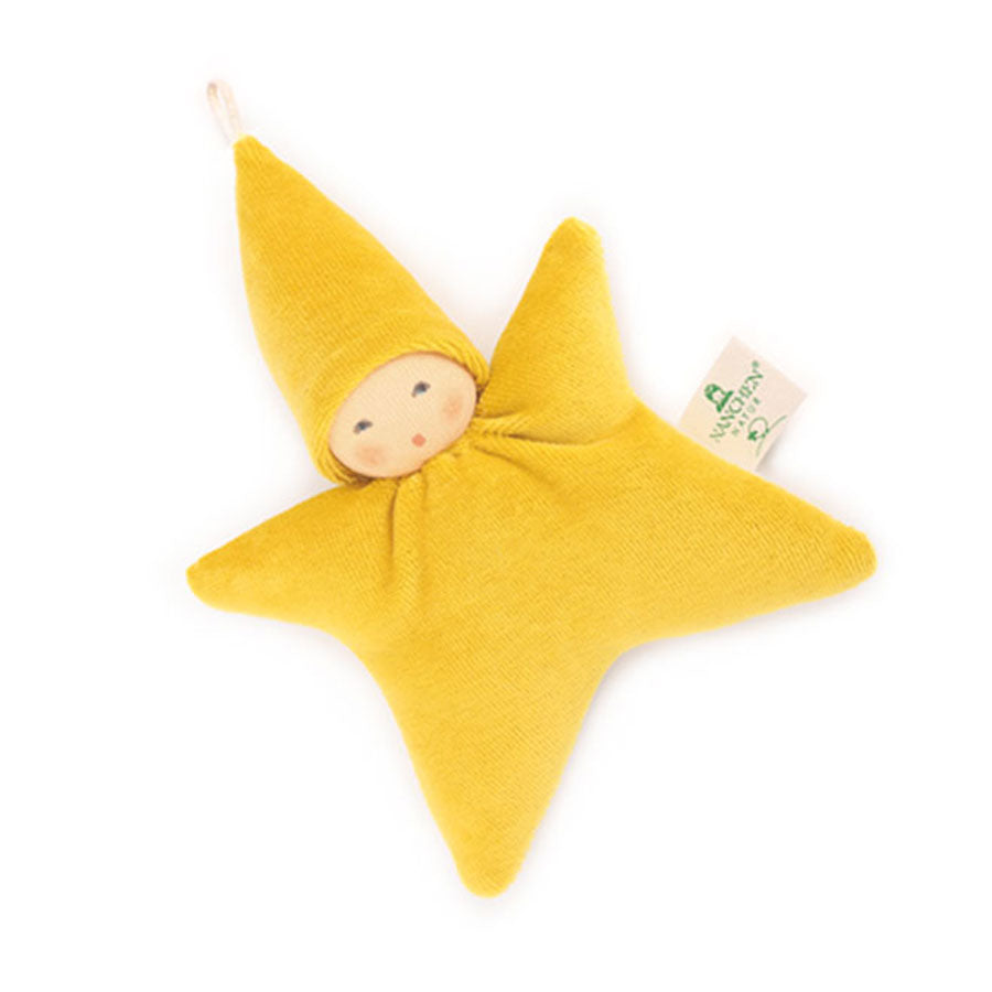 Nanchen Organic Waldorf Star Rattle - Golden 15cm | | Nanchen | Little Acorn to Mighty Oaks