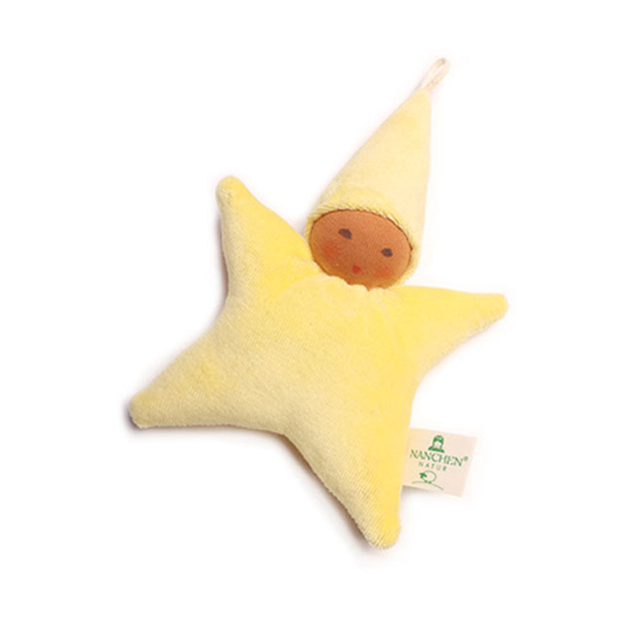 Nanchen Organic Waldorf Star Rattle - Butter 15cm | | Nanchen | Little Acorn to Mighty Oaks