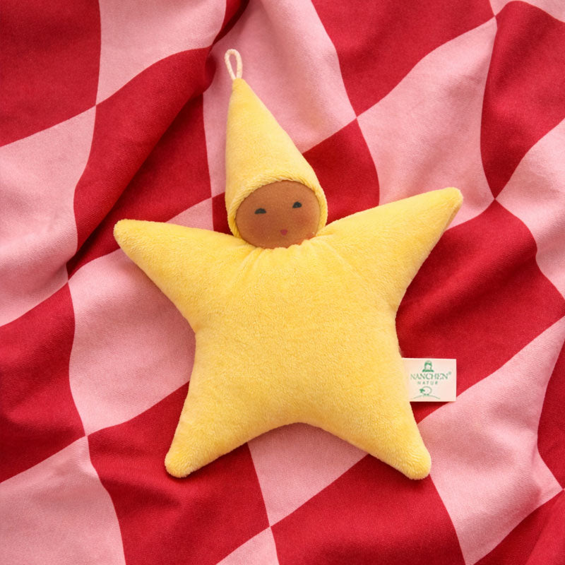 Nanchen Organic Waldorf Star Rattle - Butter 15cm | | Nanchen | Little Acorn to Mighty Oaks