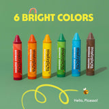 Honeysticks Beeswax Crayons - Super Jumbos 6 Pack – Stage 2 Crayons | | Honeysticks | Little Acorn to Mighty Oaks