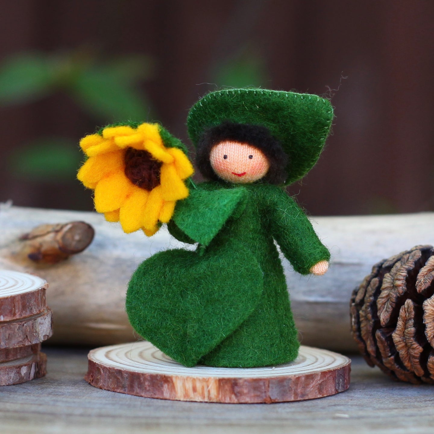 Ambrosius Fairy - Sunflower in Hand (Dark Hair) | | Ambrosius Dolls | Little Acorn to Mighty Oaks