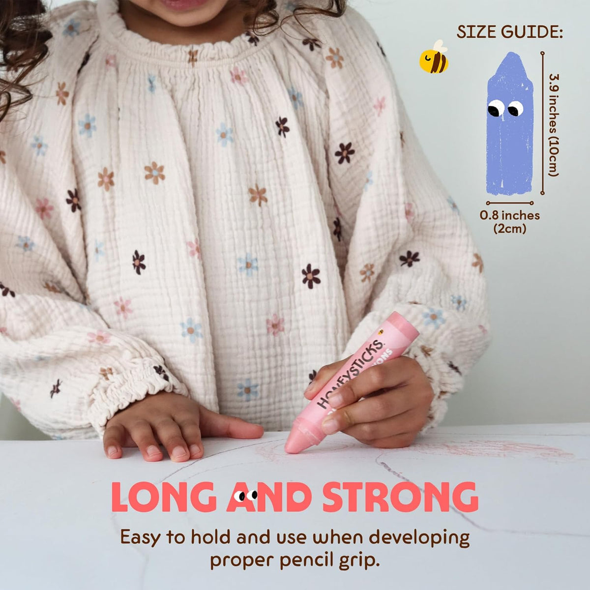 Honeysticks Beeswax Crayons - Super Jumbos 6 Pack – Stage 2 Crayons | | Honeysticks | Little Acorn to Mighty Oaks