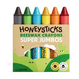 Honeysticks Beeswax Crayons - Super Jumbos 6 Pack – Stage 2 Crayons | | Honeysticks | Little Acorn to Mighty Oaks