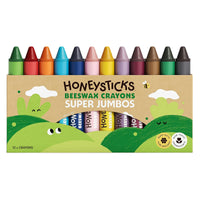 Honeysticks Beeswax Crayons - Super Jumbos 12 Pack - Stage 2 Crayons | | Honeysticks | Little Acorn to Mighty Oaks