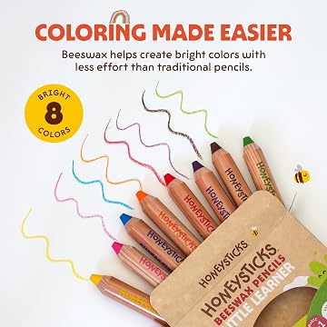 Honeysticks Magic 3-in-1 Beeswax Pencils - Little Learners 8pk - Stage 2