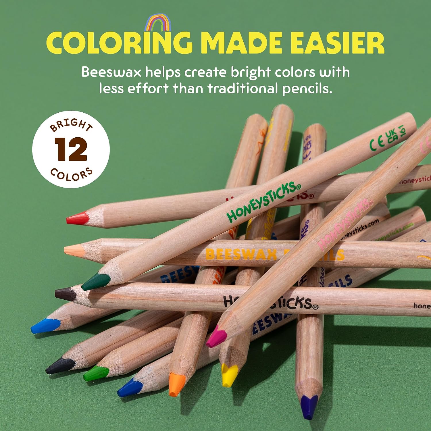 Honeysticks Magic 3-in-1 Beeswax Pencils Jumbo Triangles 12pk - Stage 3