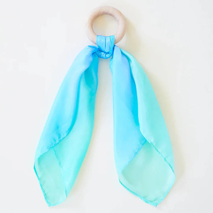 Sarah's Silks Silk and Wood Teether - Sea | | Sarah's Silks | Little Acorn to Mighty Oaks