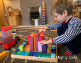 Grimm's Large Stepped Pyramid – 100 Rainbow Wooden Blocks | | Grimm's Spiel and Holz | Little Acorn to Mighty Oaks