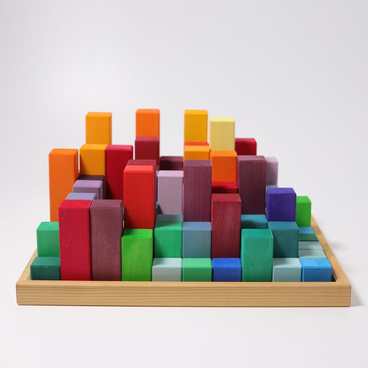 Grimm's Large Stepped Pyramid – 100 Rainbow Wooden Blocks | | Grimm's Spiel and Holz | Little Acorn to Mighty Oaks