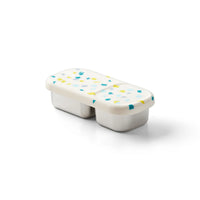Planetbox Day Tripper Stainless Steel Snack Container - White Sand Terrazzo | | PlanetBox | Little Acorn to Mighty Oaks