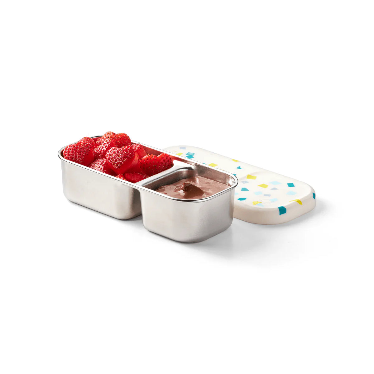 Planetbox Day Tripper Stainless Steel Snack Container - White Sand Terrazzo | | PlanetBox | Little Acorn to Mighty Oaks