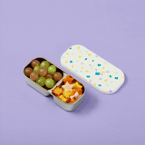 Planetbox Day Tripper Stainless Steel Snack Container - White Sand Terrazzo | | PlanetBox | Little Acorn to Mighty Oaks