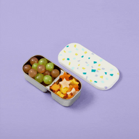 Planetbox Day Tripper Stainless Steel Snack Container - White Sand Terrazzo | | PlanetBox | Little Acorn to Mighty Oaks