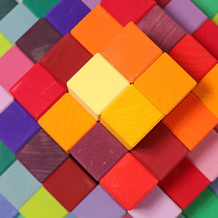 Grimm's Large Stepped Pyramid – 100 Rainbow Wooden Blocks | | Grimm's Spiel and Holz | Little Acorn to Mighty Oaks