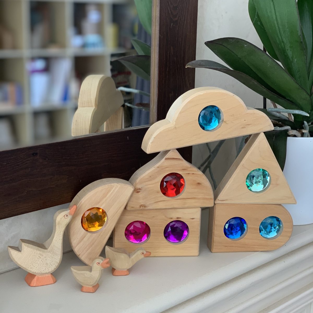 Bauspiel Sparkling Gem Fairytale Blocks - 6 Piece Set | | Bauspiel | Little Acorn to Mighty Oaks