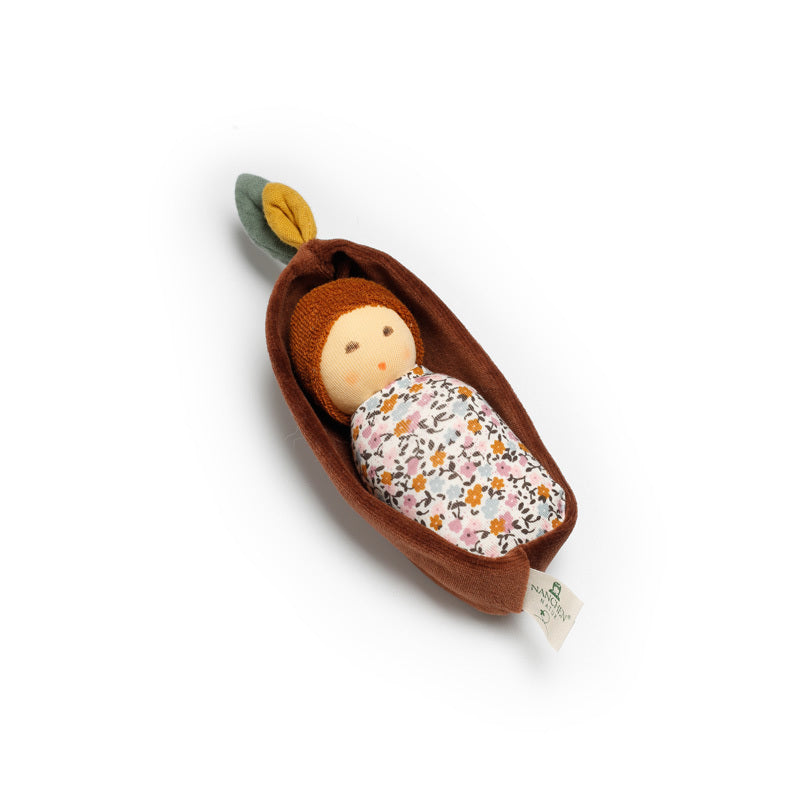 Nanchen Organic Waldorf Floral Oak Baby in Bark Bed - 16cm | | Nanchen | Little Acorn to Mighty Oaks