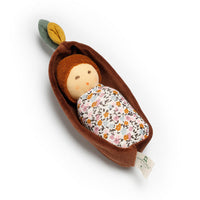Nanchen Organic Waldorf Floral Oak Baby in Bark Bed 16cm | | Nanchen | Little Acorn to Mighty Oaks