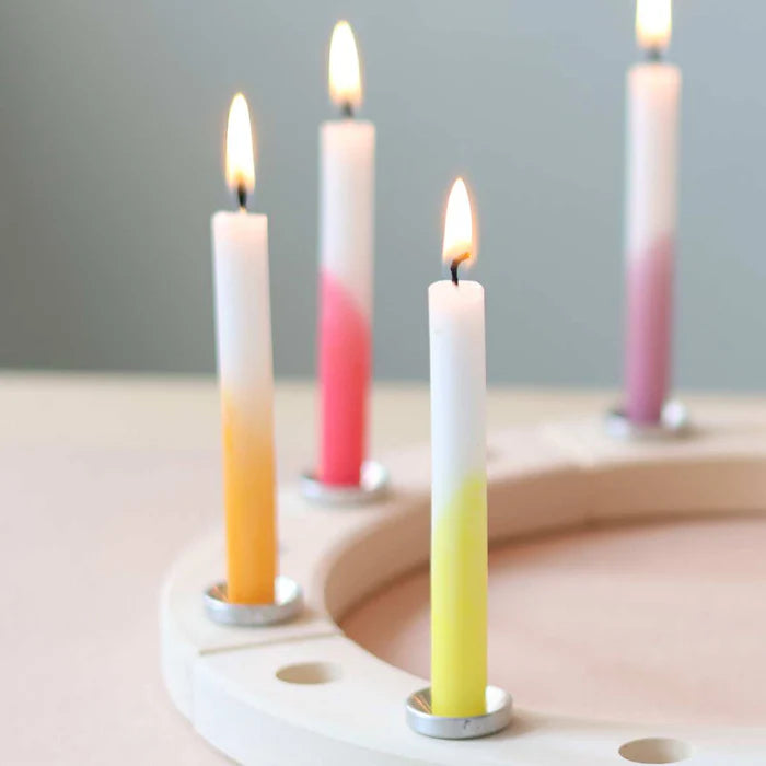 Grimm's 12 hand-dipped Celebration Candles in Rainbow Colours | | Grimm's Spiel and Holz | Little Acorn to Mighty Oaks